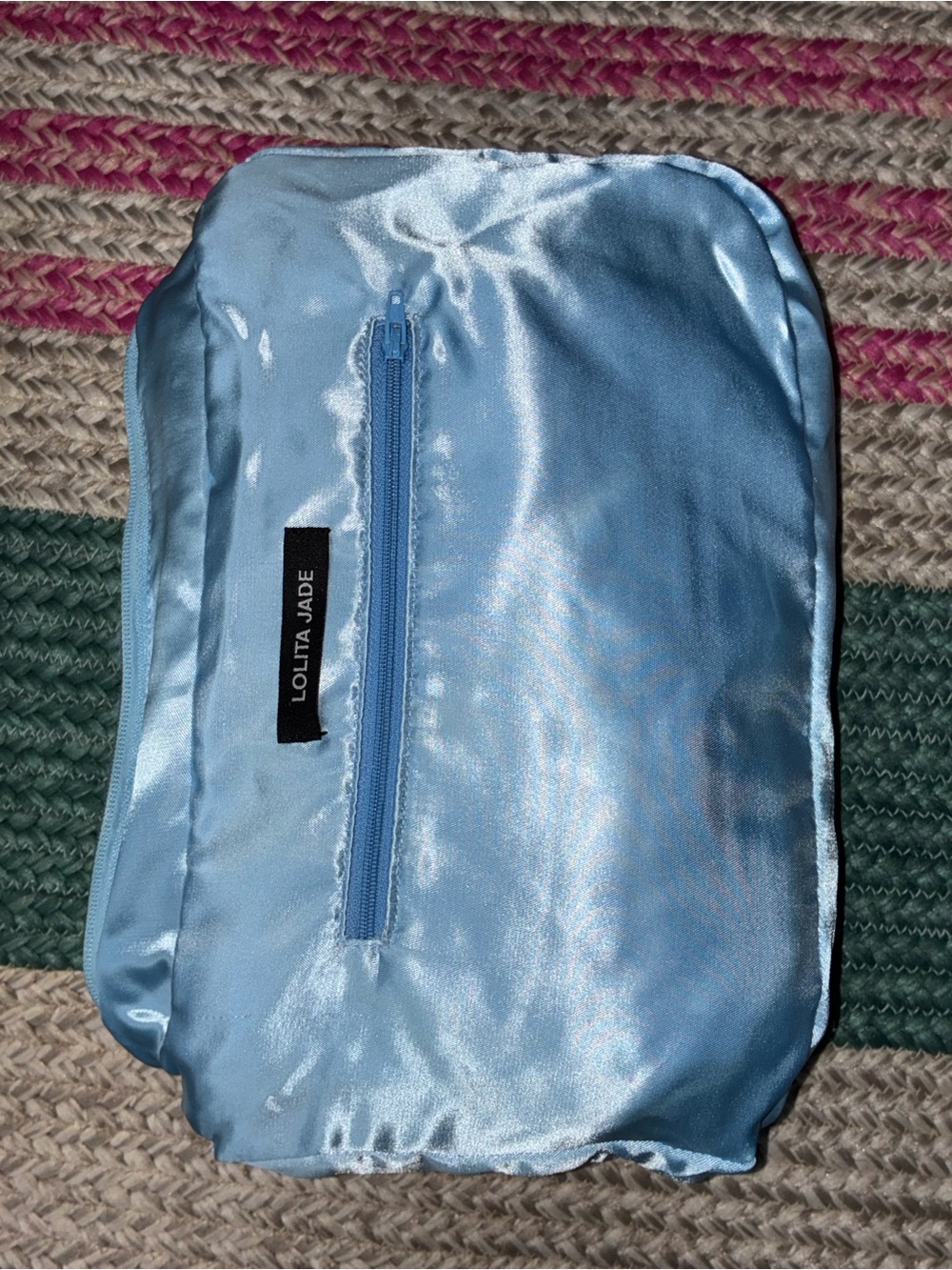 Lolita Jade Frankie Messenger Bag in Sky Blue Faux Fur - EUC - Picture 7 of 11